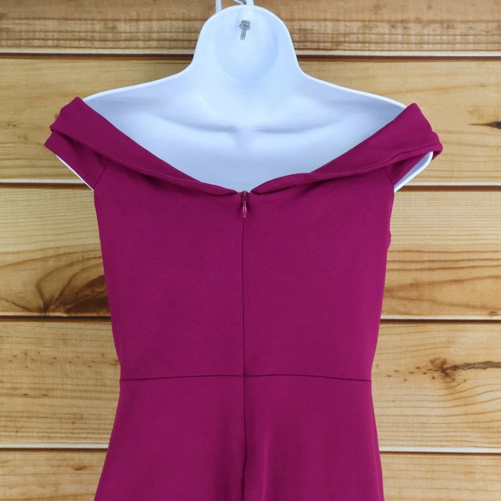 Lulu's Off The‎ Shoulder Dress Womens Size M Pink Stretch Fitted Lined Formal